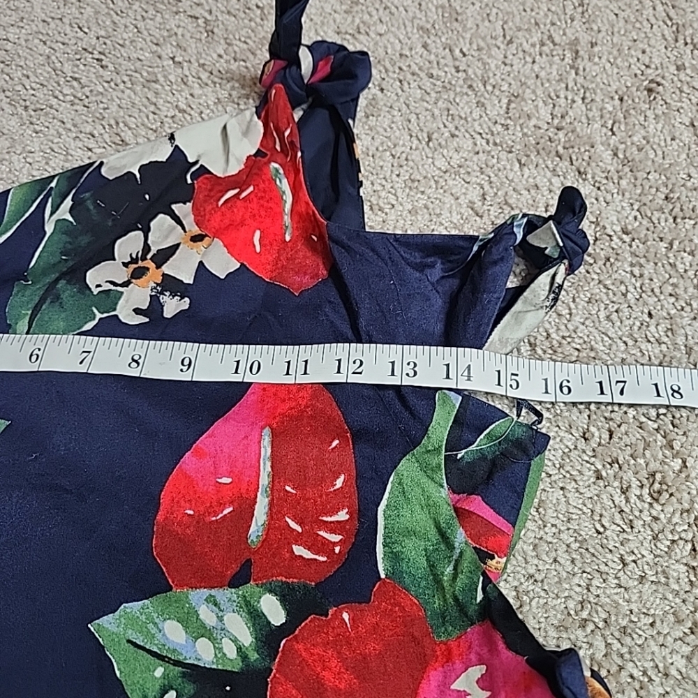 NWT! Zara Tropical Floral Side Tie One Shoulder Dress Size: M - Picture 12 of 13